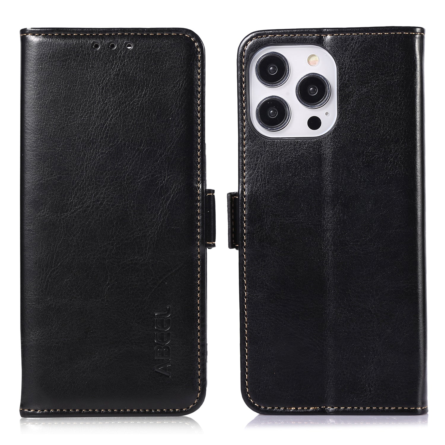 ABEEL Stand Case til iPhone 14 Pro Crazy Horse Texture PU Læder TPU Pung Telefon Cover ABEEL Stand Case til iPhone 14 Pro Crazy Horse Texture PU Læder TPU Pung Telefon Cover